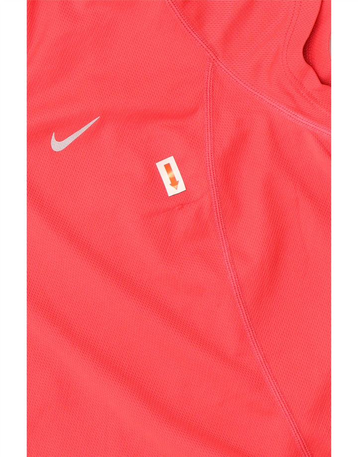 Γυναικείο μπλουζάκι NIKE Dri Fit Top UK 12 Medium Red Colourblock