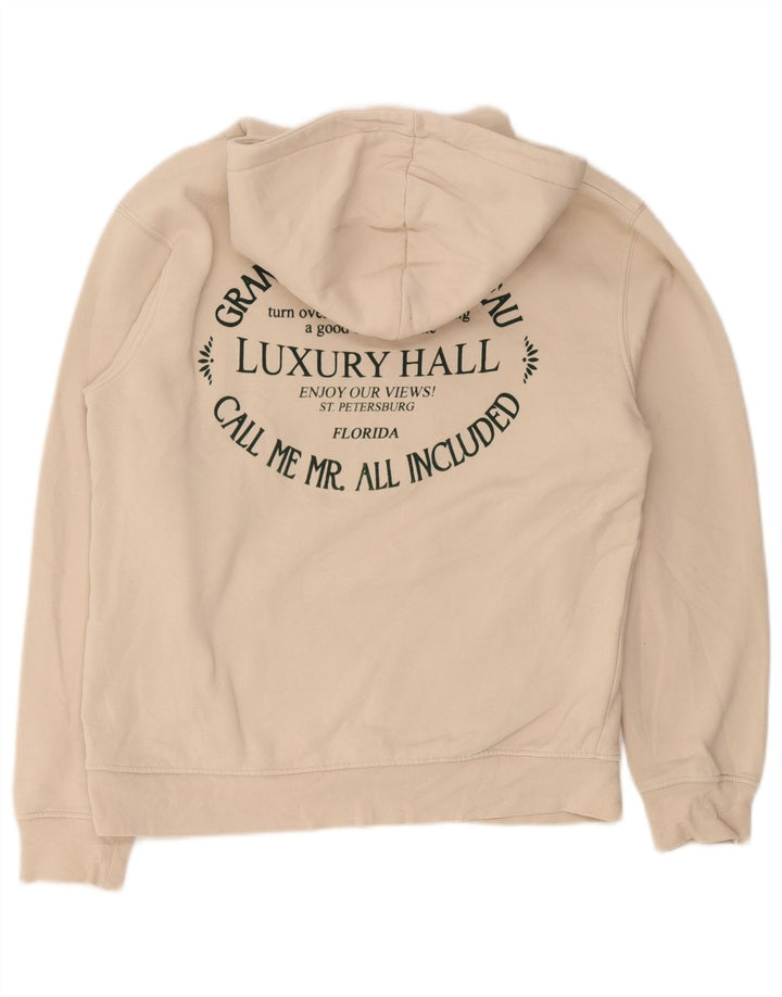 Ανδρικό Zara Graphic Hoodie Jumper Medium Beige Βαμβακερό