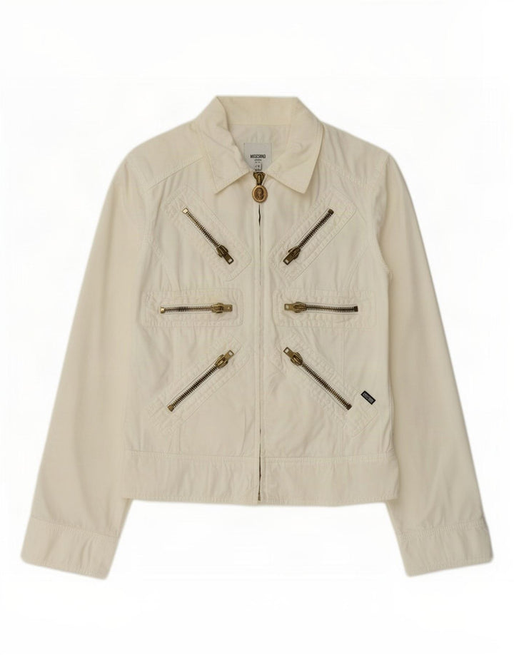 Moschino Γυναικείο Bomber Jacket UK 12 Medium Off White Βαμβακερό