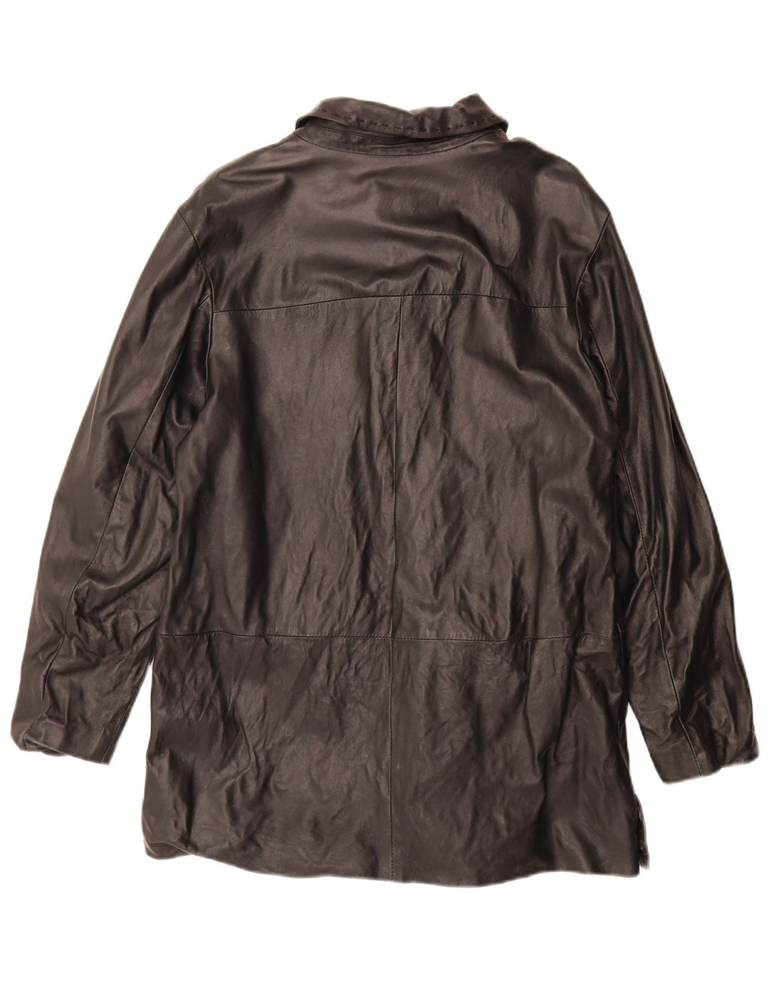 Vintage Γυναικείο Δερμάτινο Παλτό IT 48 XL Μαύρο Δερμάτινο