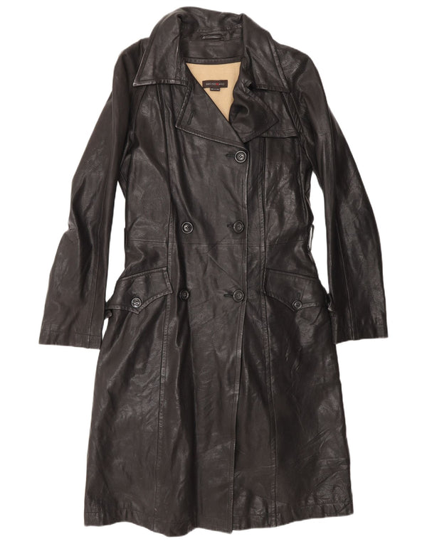 Bruno Magli Γυναικείο Δερμάτινο Παλτό UK 12 Μεσαίο Μαύρο Δέρμα