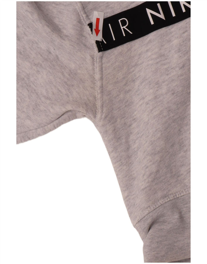 Γυναικεία φούτερ Nike Crop γραφικά Jumper UK 10 Small Grey Flecked