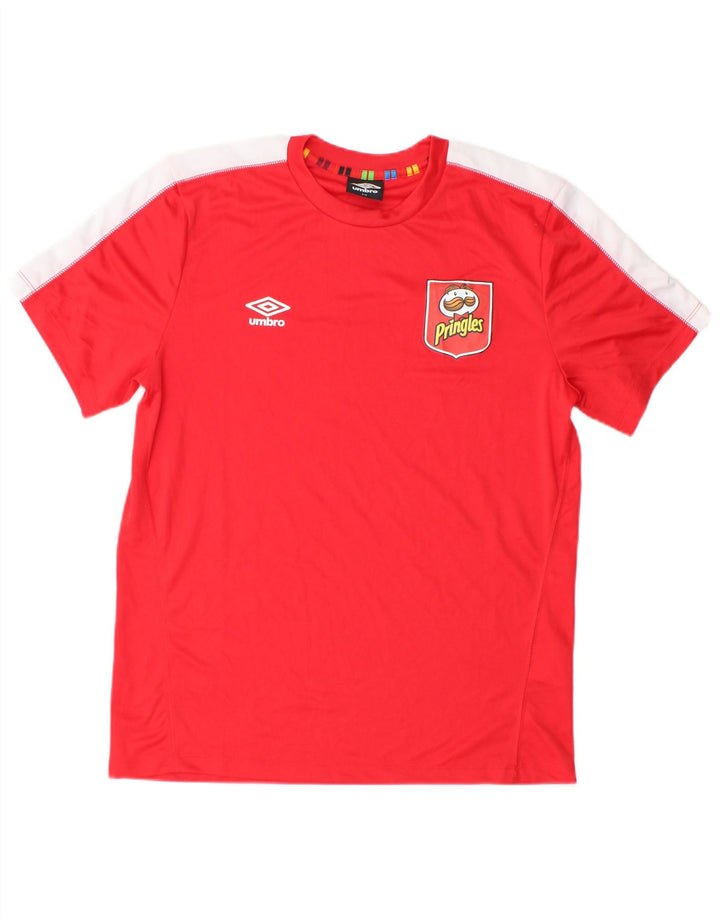 Ανδρικό T-Shirt UMBRO Top Small Red Colourblock Πολυεστέρας