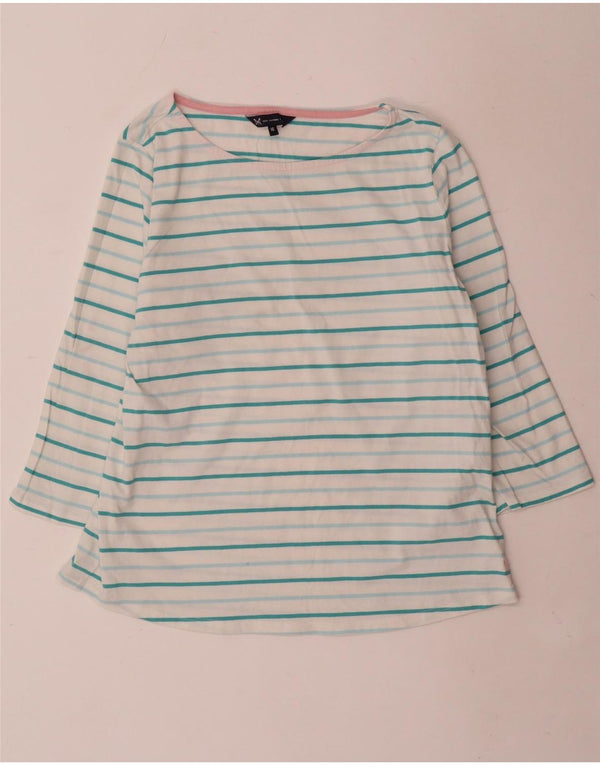 Crew Clothing Γυναικεία μπλούζα 3/4 μανίκια UK 16 μεγάλα λευκά ριγέ βαμβακερά