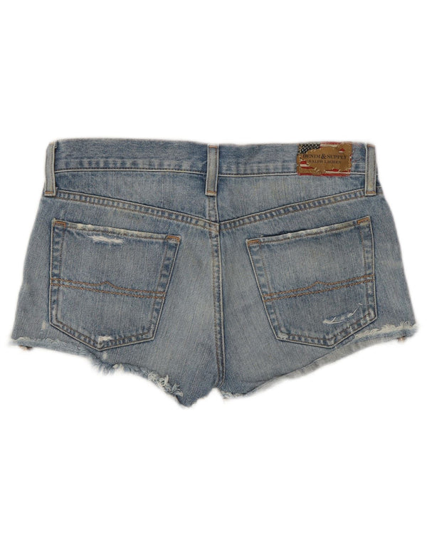 Ralph Lauren Womens Boyfriend Distressed Denim Hot Pants W26 Small Blue