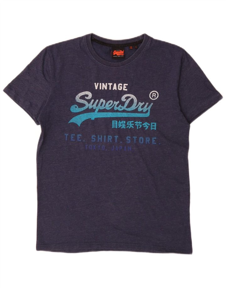 Ανδρικό γραφικό T-Shirt Superdry Top Large Navy Blue