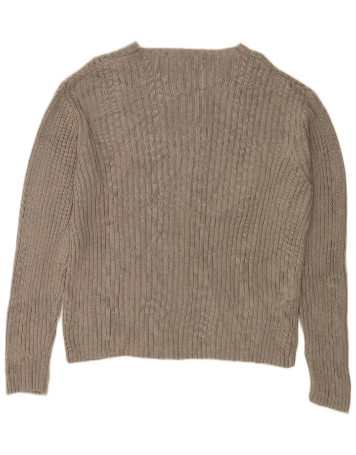 DKNY Γυναικείο πουλόβερ με λαιμόκαυστο UK 16 μεγάλο γκρι βαμβακερό