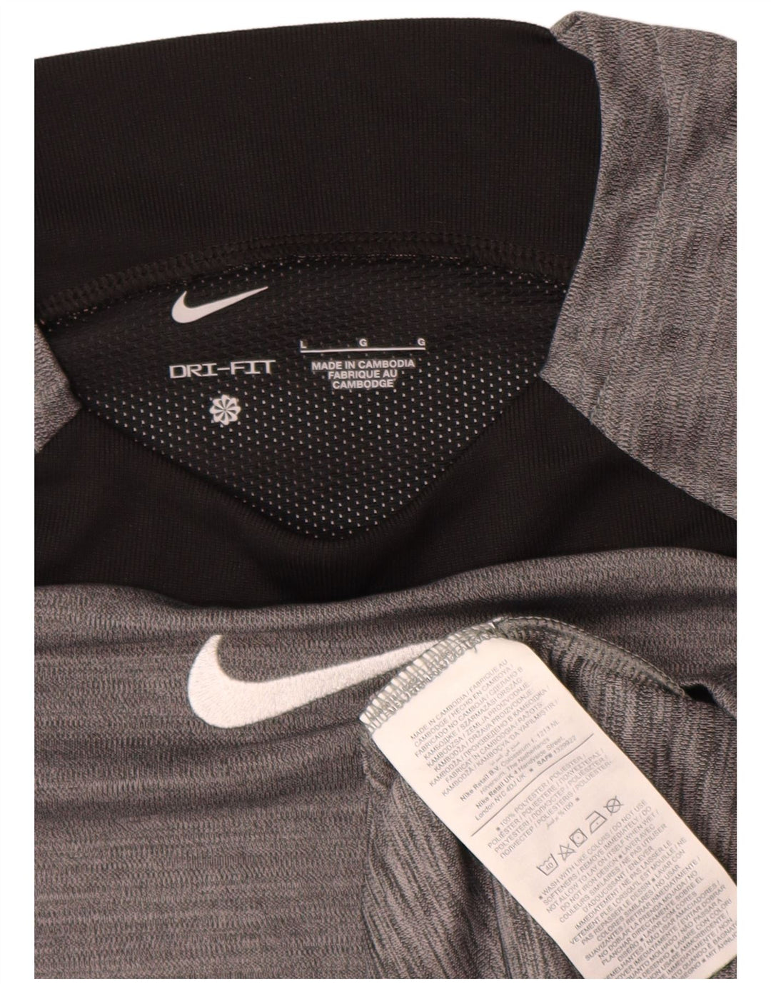 Ανδρικό T-Shirt Nike Dri Fit Top Large Grey Colourblock Πολυεστέρας