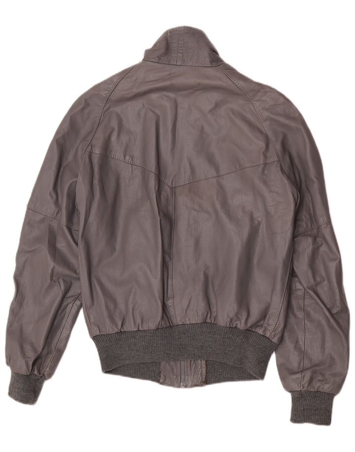 Vintage Ανδρικό Δερμάτινο Μπουφάν IT 48 Medium Grey Leather
