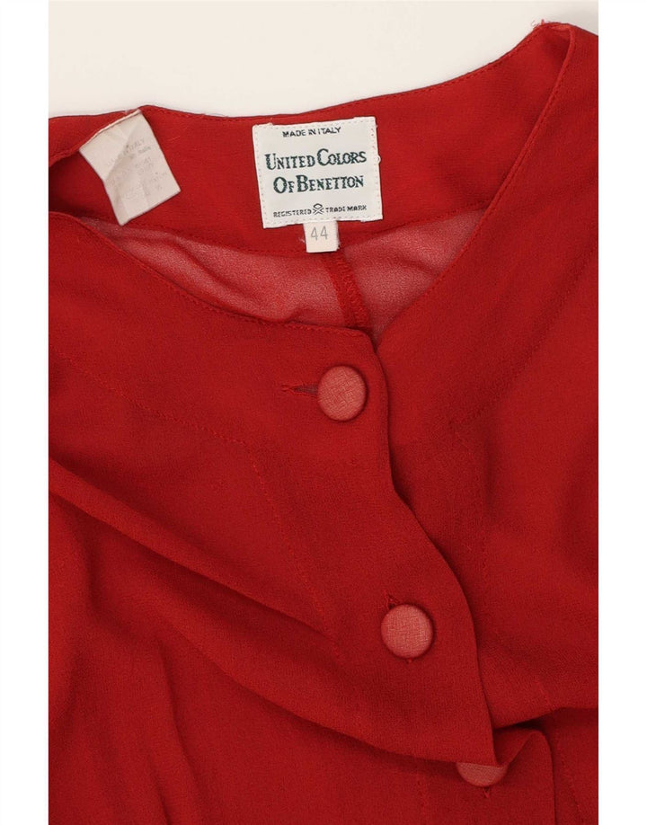 Benetton Γυναικείο Πουκάμισο Μπλούζα IT 44 Medium Burgundy Viscose