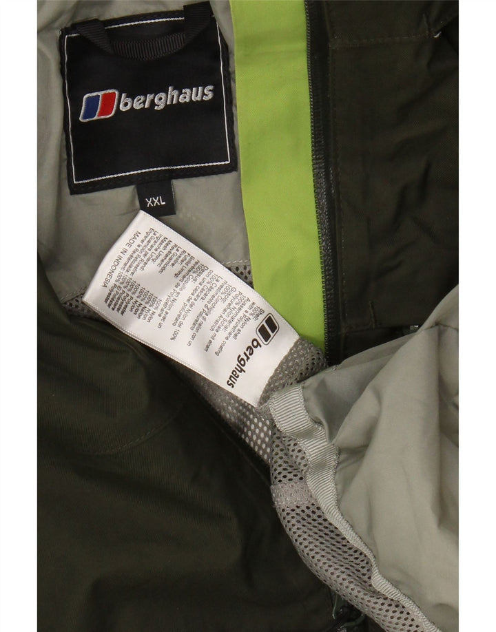 BERGHAUS Ανδρικό μπουφάν βροχής με κουκούλα UK 44 2XL Khaki Nylon
