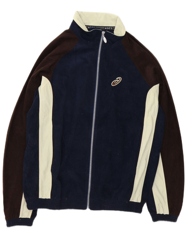 Ανδρική φόρμα βελούδινης φόρμας Asics Top Jacket Large Navy Blue Colourblock