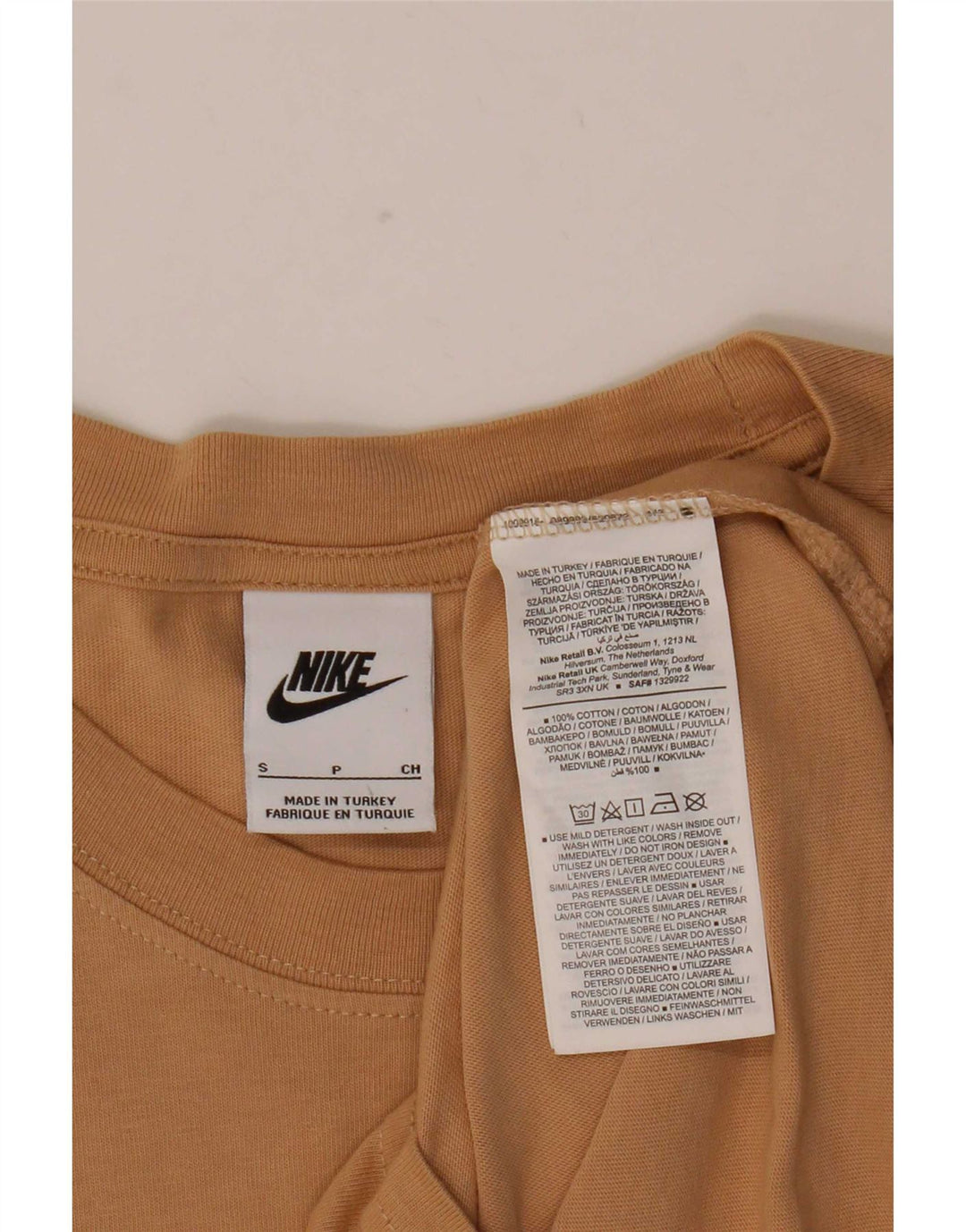 Ανδρικό γραφικό μπλουζάκι Nike, μικρό μπεζ βαμβακερό