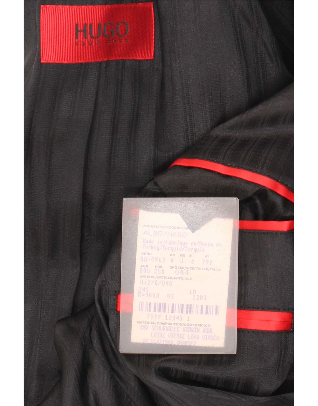 Ανδρικό μπουφάν σακάκι Hugo Boss με 3 κουμπιά EU 44 XS Γκρι παρθένο μαλλί