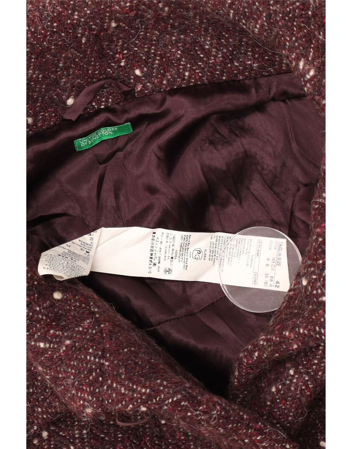 Γυναικείο μπουφάν μπολερό Benetton IT 42 μεσαίο μπορντό μαλλί