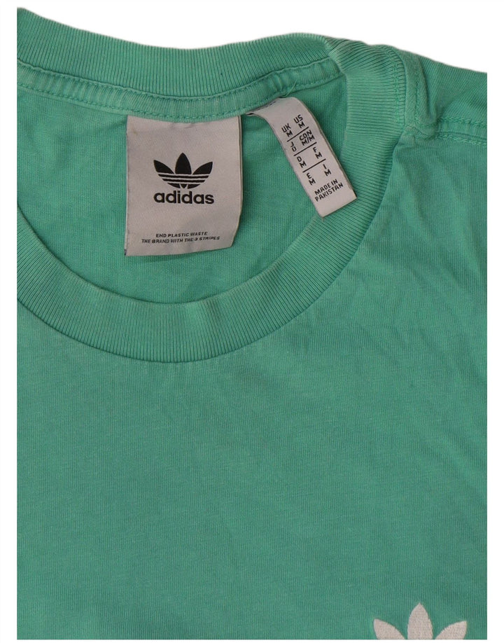 Ανδρικό γραφικό T-Shirt Adidas Top Μεσαίο Τυρκουάζ Βαμβακερό