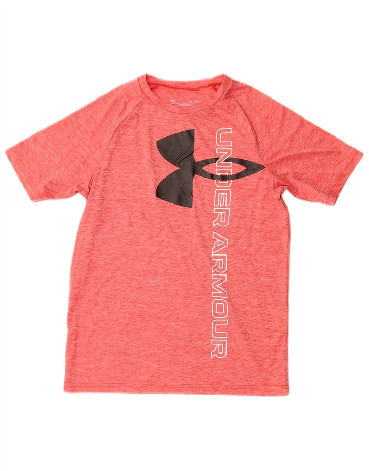 UNDER Armour Boys Heat Gear Graphic T-shirt Top 11-12 Years Large Red