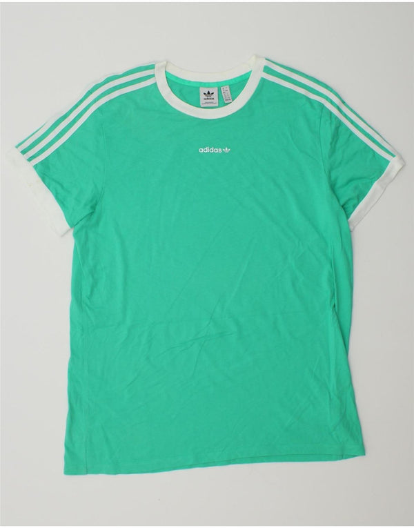 Adidas Γυναικείο T-Shirt Top UK 16 Μεγάλο Τυρκουάζ Βαμβάκι