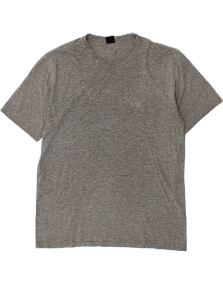 HUGO BOSS Mens T-Shirt Top Large Grey Cotton Vintage Hugo Boss and Second-Hand Hugo Boss from Messina Hembry 