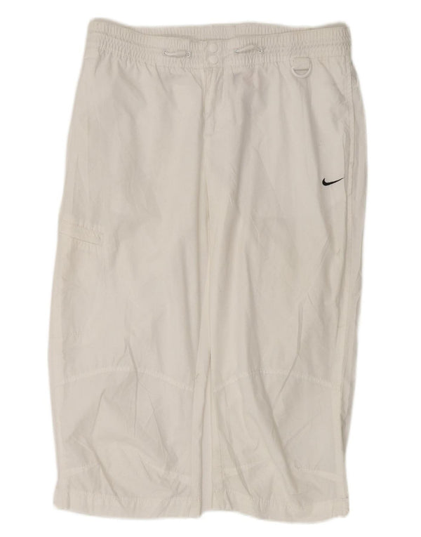 NIKE Womens Capri Cargo Trousers UK 8/10 Small W27 L19 White Polyester