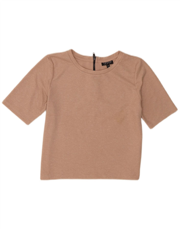 Γυναικείο T-Shirt Topshop Crop Top UK 10 Small Beige Polyester