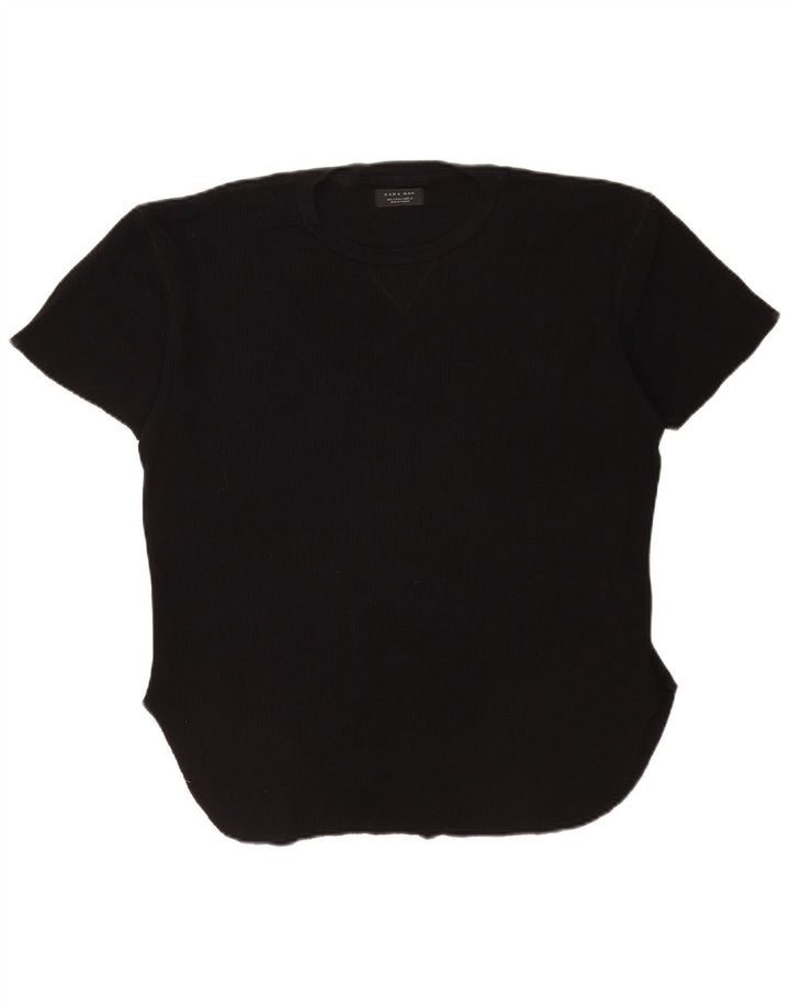 Ανδρικό T-Shirt Zara Τοπ μεγάλο μαύρο βαμβακερό