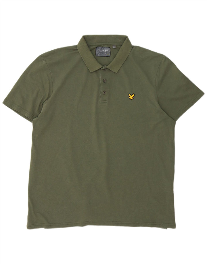 Ανδρικό πουκάμισο πόλο Lyle & Scott 2XL πράσινο βαμβακερό
