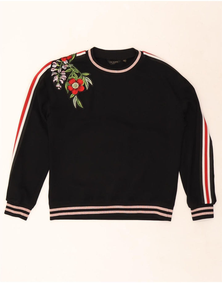 TED BAKER Γυναικεία φούτερ Jumper UK 14 Medium Black Floral Polyester