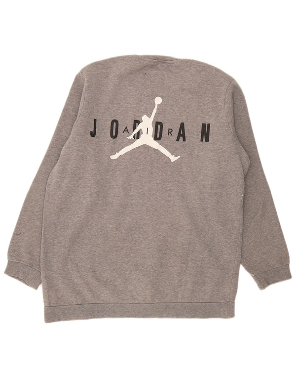 Ανδρικό γραφικό φούτερ Jordan Jumper σε μεγάλο γκρι χρώμα, βαμβακερό