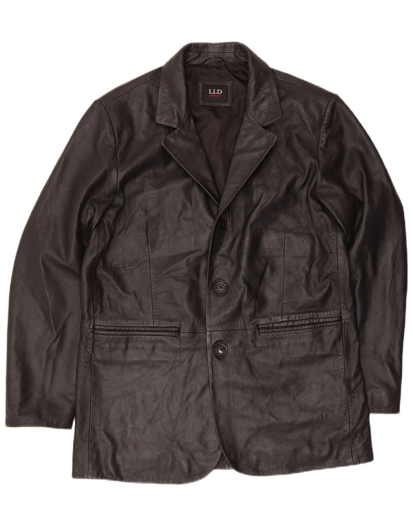 LLD Ανδρικό Δερμάτινο Μπουφάν UK 38 Medium Black Leather