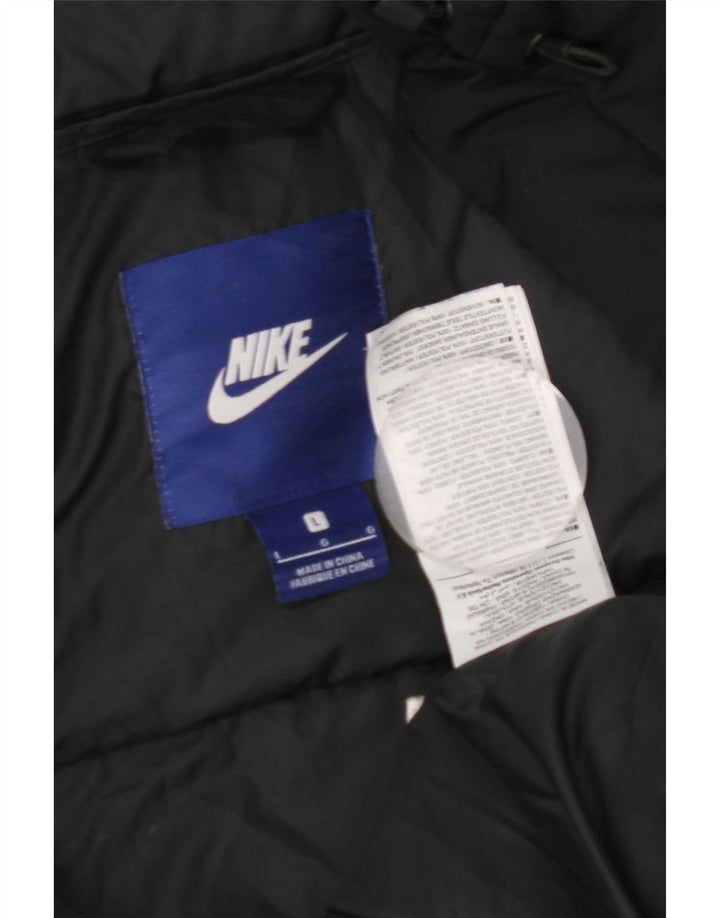 Ανδρικό μπουφάν με κουκούλα Nike UK 40 μεγάλο μαύρο πολυεστέρα