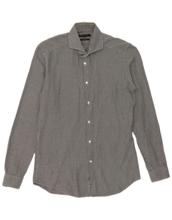 Ανδρικό πουκάμισο Reiss Slim Fit Medium Μαύρο Chevron Βαμβακερό