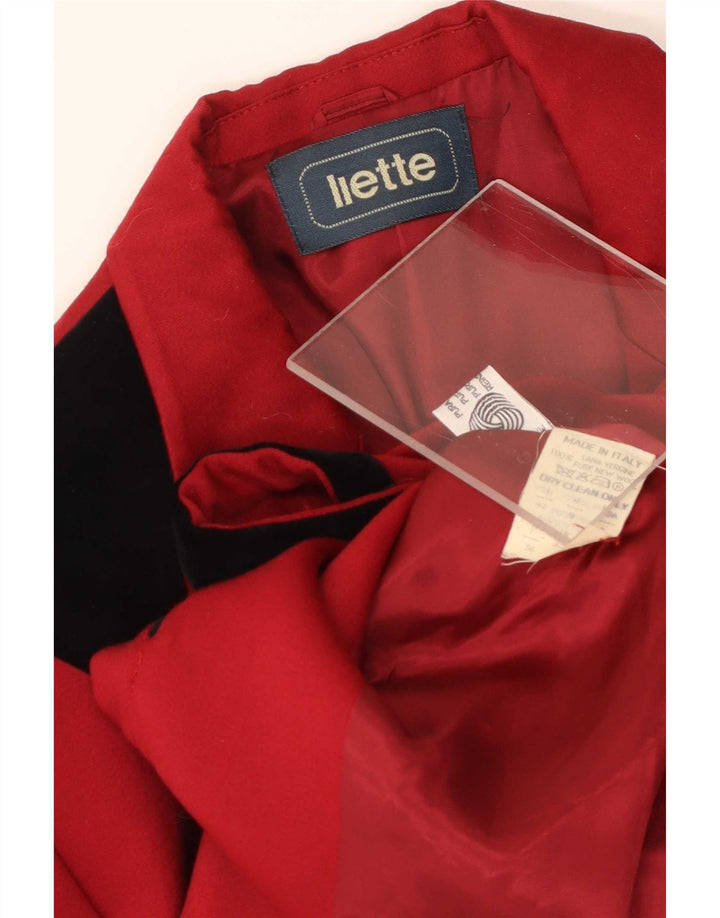 Vintage γυναικείο σακάκι με 2 κουμπιά Longline Blazer UK 12 Medium Red Colourblock