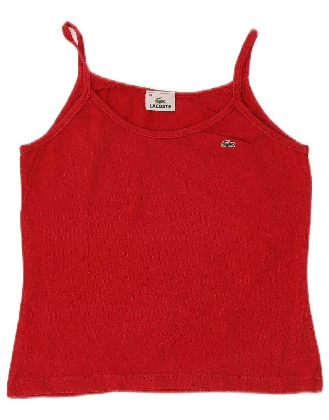 LACOSTE Γυναικείο Crop Cami Top Size 40 Μεσαίο κόκκινο βαμβακερό