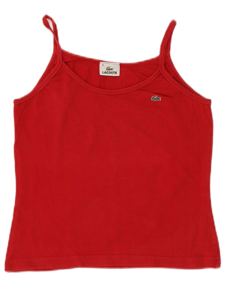 LACOSTE Γυναικείο Crop Cami Top Size 40 Μεσαίο κόκκινο βαμβακερό