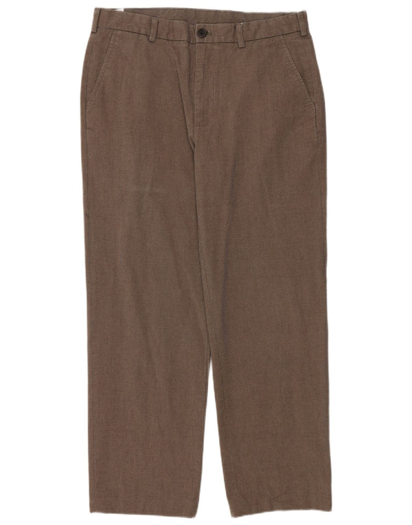 Brooks Brothers Ανδρικό 346 ίσιο παντελόνι Chino W34 L29 Καφέ βαμβακερό