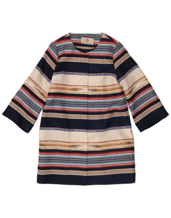 Christopher Wren Γυναικείο Πανωφόρι UK 12 Medium Navy Blue Geometric Retro