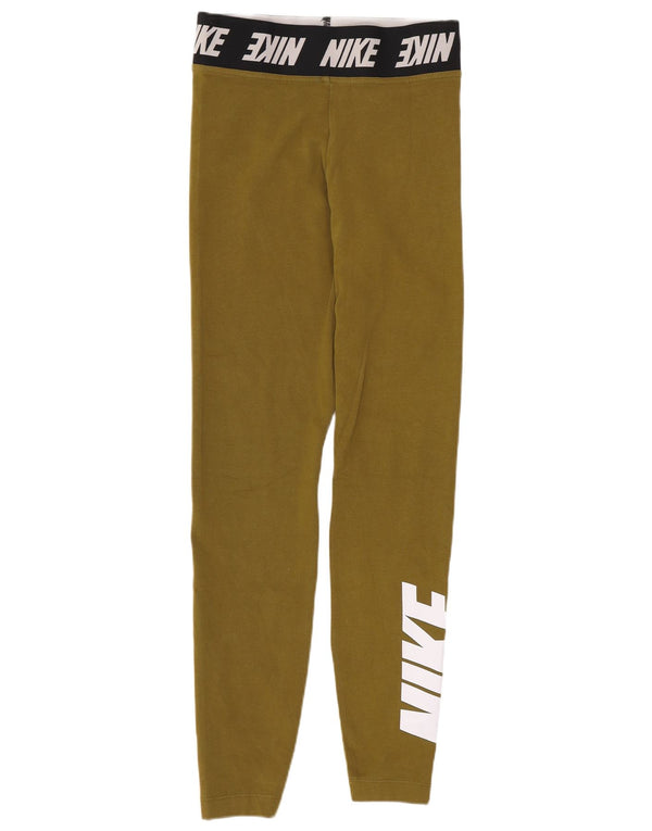 Γυναικεία γραφικά κολάν Nike UK 4 XS Green Cotton Sports