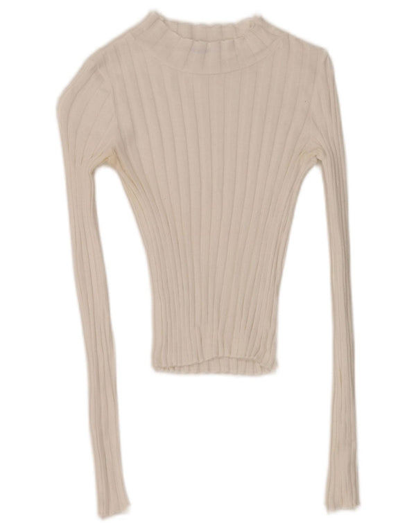 Zara Γυναικείο τοπ Trafaluc Crop μακρυμάνικο UK 8 Small White