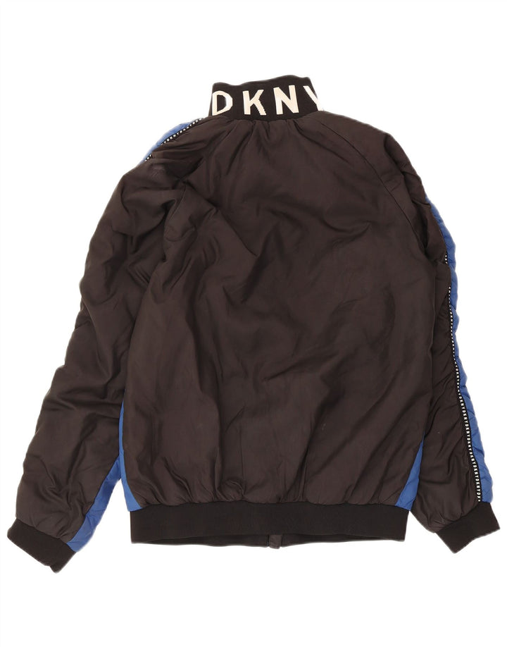Γυναικείο γραφικό καπιτονέ μπουφάν Dkny UK 14 μεσαίου μπλε χρώματος πολυεστέρας