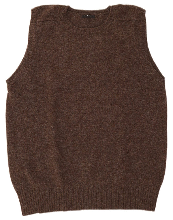 Ανδρικό γιλέκο Sisley Tank Top XL καφέ παρθένο μαλλί
