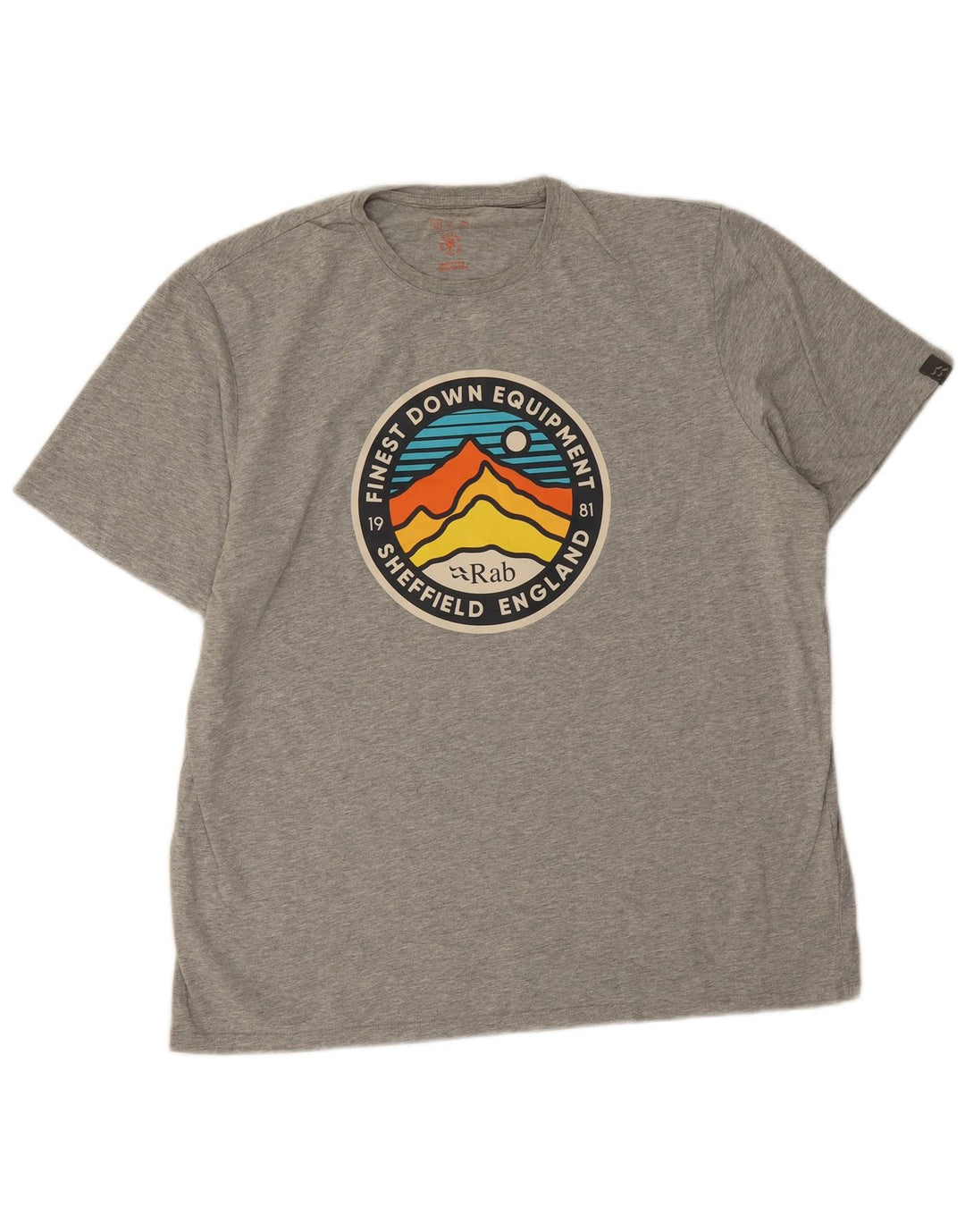 Rab Ανδρικό γραφικό T-Shirt Top XL Γκρι βαμβακερό