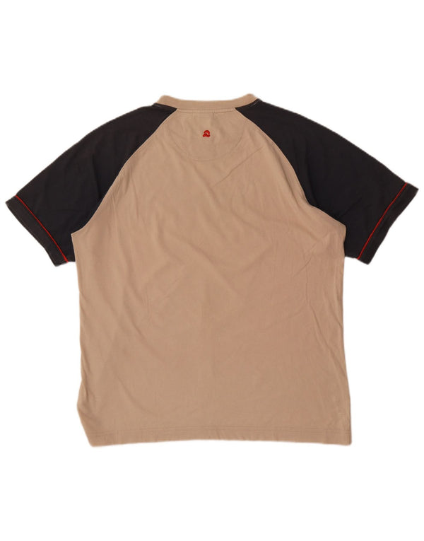 Ανδρικό γραφικό μπλουζάκι Invicta Top Large Beige Colourblock Βαμβακερό