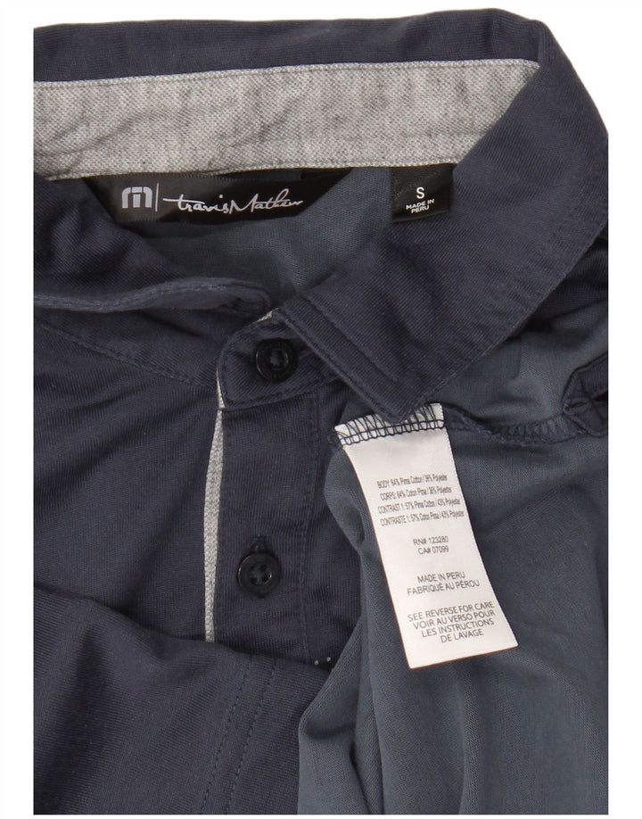 Ανδρικό γραφικό πόλο μπλουζάκι Travis Mathew Μικρό Navy Blue από βαμβάκι