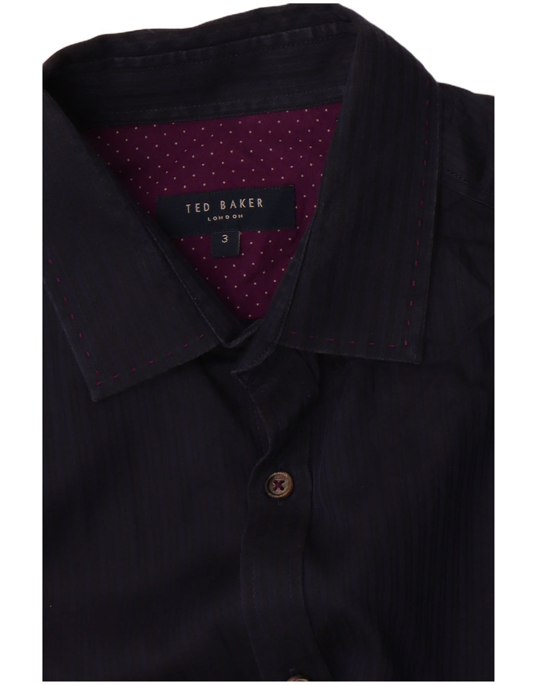 Ανδρικό πουκάμισο Ted Baker, Μέγεθος 3, Βαμβακερό με ρίγες σε μπλε ναυτικό