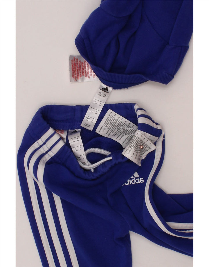Φόρμα ADIDAS Baby Boys Graphic Ολόσωμη φόρμα 3-6 μηνών Μπλε βαμβακερή