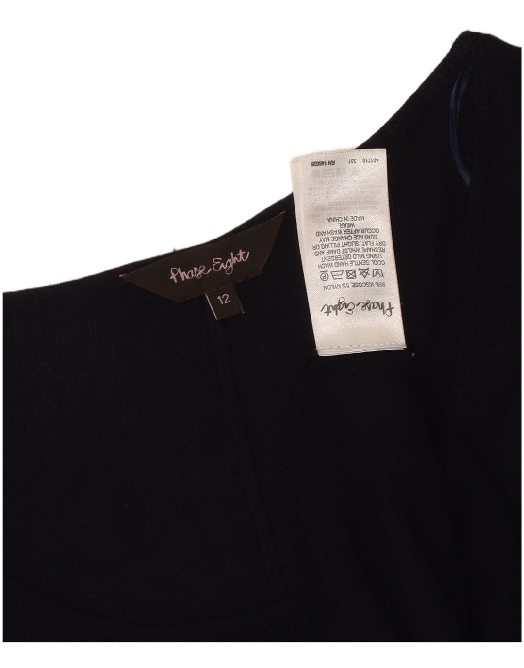 ΦΑΣΗ ΟΓΔΟ Γυναικεία μακρυμάνικη μπλούζα μπλούζα UK 12 μεσαία μπλε βισκόζη