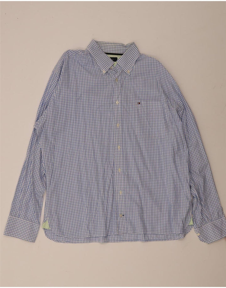 Ανδρικό πουκάμισο Tommy Hilfiger 2XL Blue Check Cotton