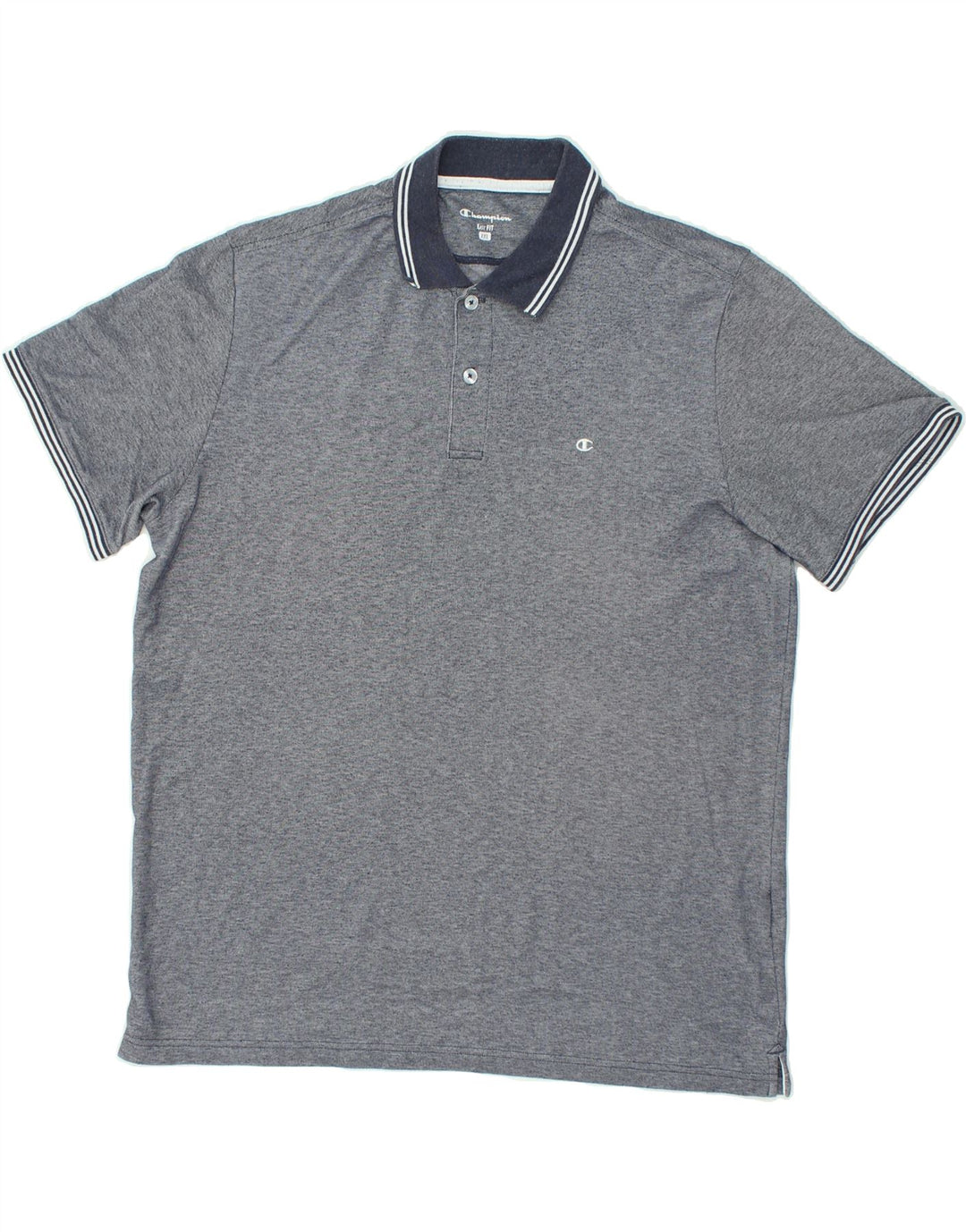 CHAMPION Mens Easy Fit Polo Shirt 2XL Blue Flecked Vintage Champion and Second-Hand Champion from Messina Hembry 
