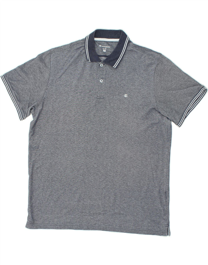 CHAMPION Mens Easy Fit Polo Shirt 2XL Blue Flecked Vintage Champion and Second-Hand Champion from Messina Hembry 